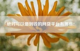 绝对可以借到钱的网贷平台有哪些?