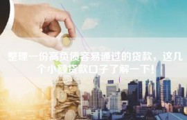 整理一份高负债容易通过的贷款，这几个小额贷款口子了解一下！