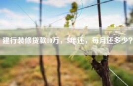 建行装修贷款10万，5年还，每月还多少？