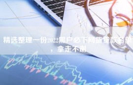 精选整理一份2022黑户必下网贷贷款名单，拿走不谢