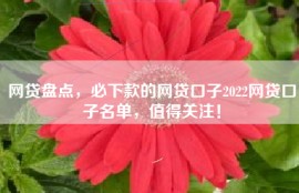 网贷盘点，必下款的网贷口子2022网贷口子名单，值得关注！