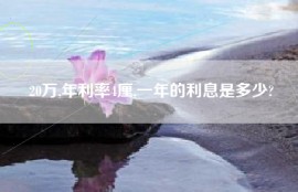 20万,年利率4厘,一年的利息是多少?