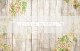 有哪些正规的贷款网站？