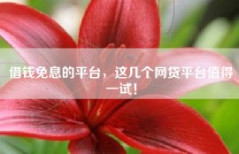 借钱免息的平台，这几个网贷平台值得一试！