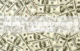 精选整理！千万不能错过的好用的小额贷款小额贷款