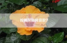 按揭房如何贷款？