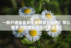 一般开通金条是不是要提升信用？那么要多少信用分才能开通金条？