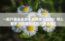 一般开通金条是不是要提升信用？那么要多少信用分才能开通金条？