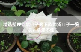 精选整理，黑口子必下款网贷口子一览表，拿走不谢