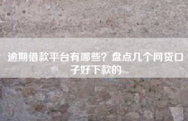 逾期借款平台有哪些？盘点几个网贷口子好下款的