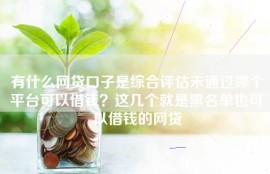 有什么网贷口子是综合评估未通过哪个平台可以借钱？这几个就是黑名单也可以借钱的网贷