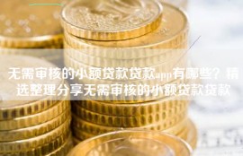 无需审核的小额贷款贷款app有哪些？精选整理分享无需审核的小额贷款贷款