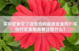 买房定金交了没签合同能退定金吗？买房付定金前需要注意什么？