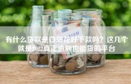 有什么贷款是口袋花好下款吗？这几个就是2022真正逾期也能贷的平台