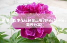 整理一份小花钱包是正规的吗贷款平台，简云分享！