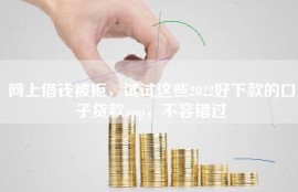 网上借钱被拒，试试这些2022好下款的口子贷款app，不容错过
