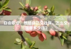 自由职业，想给自己交社保，怎么交，需要多少钱？
