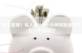 精选整理！私人借3000一分钟到账借款平台，不容错过