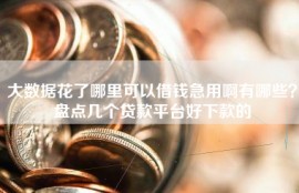 大数据花了哪里可以借钱急用啊有哪些？盘点几个贷款平台好下款的