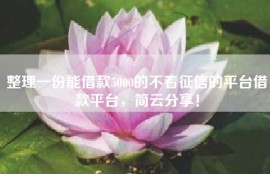 整理一份能借款5000的不看征信的平台借款平台，简云分享！