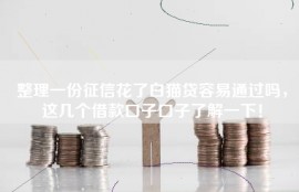 整理一份征信花了白猫贷容易通过吗，这几个借款口子口子了解一下！