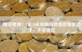 精选整理！7至30天短期应急借款借款口子，不容错过