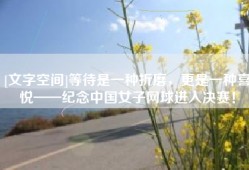 [文字空间]等待是一种折磨，更是一种喜悦——纪念中国女子网球进入决赛！