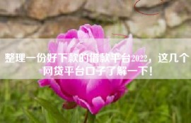 整理一份好下款的借款平台2022，这几个网贷平台口子了解一下！