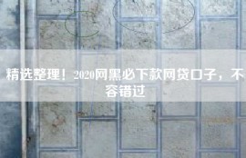 精选整理！2020网黑必下款网贷口子，不容错过