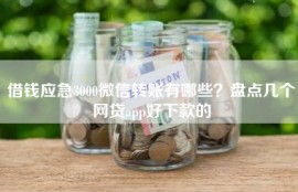 借钱应急3000微信转账有哪些？盘点几个网贷app好下款的