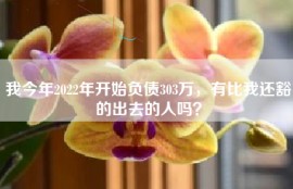 我今年2022年开始负债303万，有比我还豁的出去的人吗？