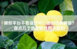 哪些平台不看征信可以借到钱有哪些？盘点几个借款软件好下款的