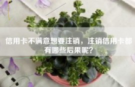 信用卡不满意想要注销，注销信用卡都有哪些后果呢？