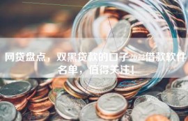 网贷盘点，双黑贷款的口子2022借款软件名单，值得关注！