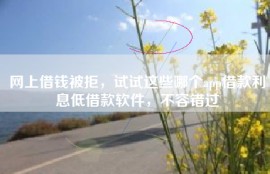网上借钱被拒，试试这些哪个app借款利息低借款软件，不容错过