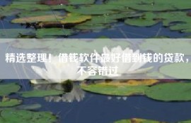 精选整理！借钱软件最好借到钱的贷款，不容错过