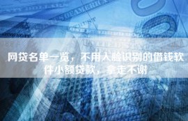 网贷名单一览，不用人脸识别的借钱软件小额贷款，拿走不谢