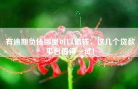 有逾期负债哪里可以借钱，这几个贷款平台值得一试！