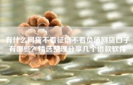 有什么网贷不看征信不看负债网贷口子有哪些？精选整理分享几个借款软件