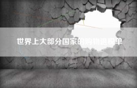 世界上大部分国家的购物退税单