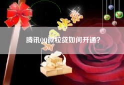 腾讯QQ微粒贷如何开通？