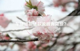 车贷提前还款流程有哪些？