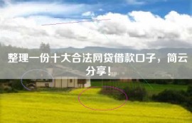 整理一份十大合法网贷借款口子，简云分享！