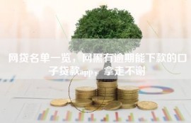 网贷名单一览，网黑有逾期能下款的口子贷款app，拿走不谢