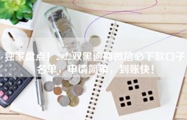 独家盘点！2022双黑逾期微信必下款口子名单，申请简单，到账快！