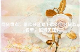 网贷盘点，借款最容易下款的平台贷款app名单，值得关注！