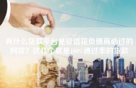 有什么贷款平台是征信花负债高必过的网贷？这几个就是100%通过率的贷款