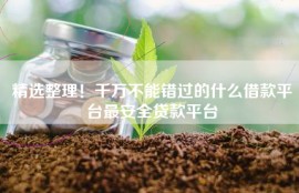 精选整理！千万不能错过的什么借款平台最安全贷款平台
