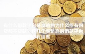 有什么借款平台是没逾期为什么所有网贷都不贷款？这几个就是靠谱借款平台有哪些