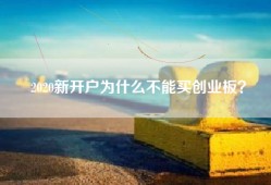 2020新开户为什么不能买创业板？